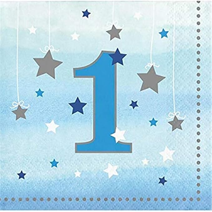 ONE LITTLE STAR BOY 1ST BIRTHDAY SMALL NAPKINS